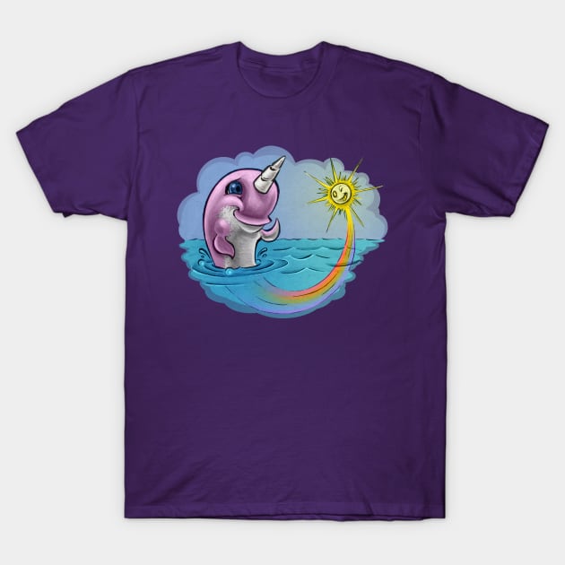 Narwhal Rainbow Sunshine T-Shirt by majanation